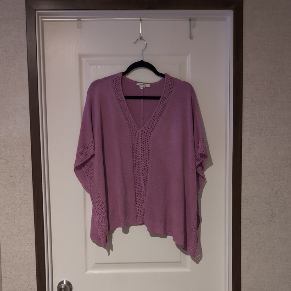 Chico's Spring Weight Sweater Knit Poncho, S/M